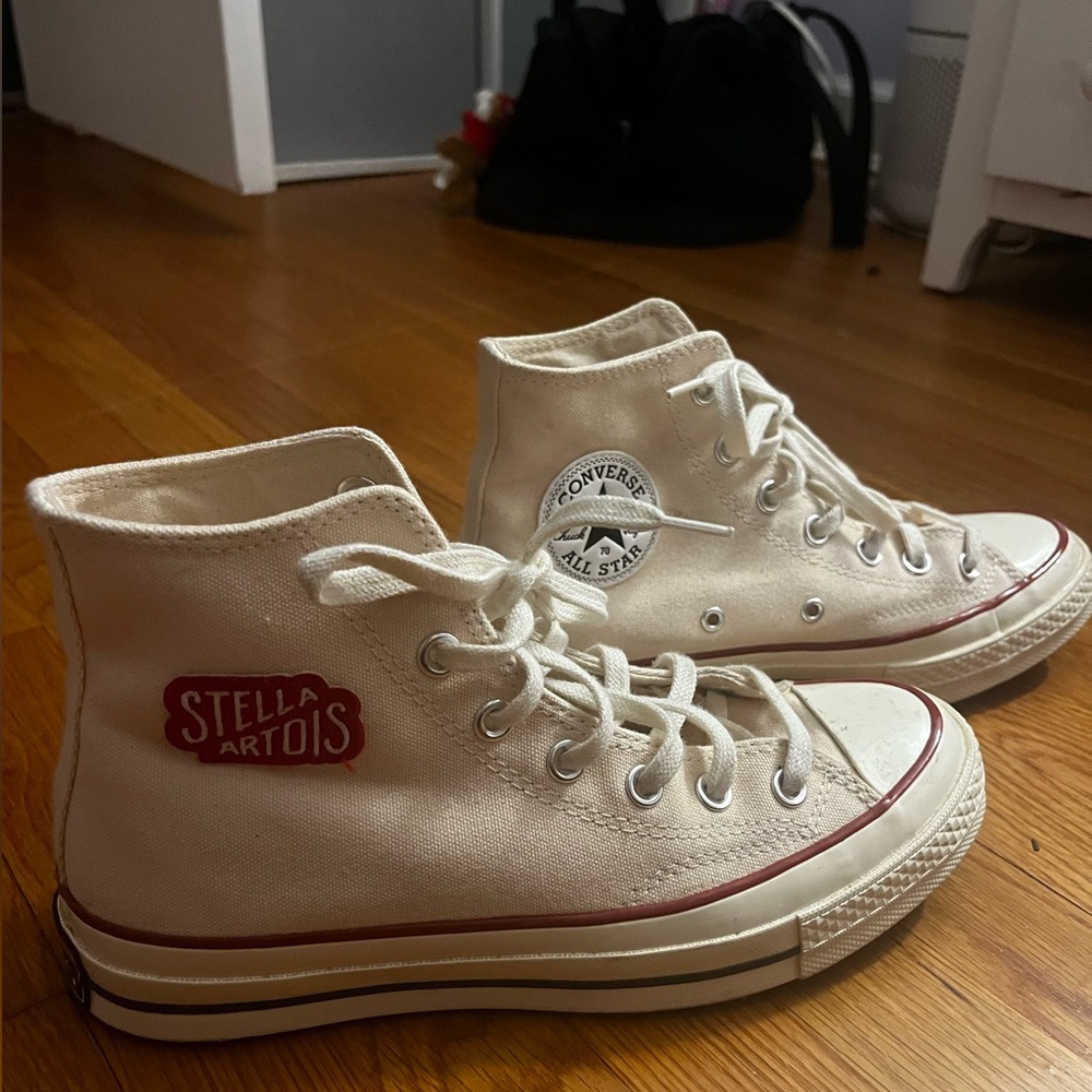 Chuck Taylor converse with Stella Artois branding size 8